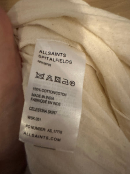 All Saints vintage Celestina full stripe 100% cotton skirt underskirt Uk 8 - 14
