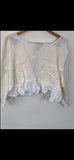 RitaNoTiara White linen boxy frill top