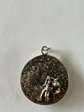 Joan Slifka Carved Rose Pendant with cherub