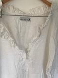 Saffy White Linen Prairie Top One Size