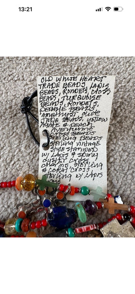 Kim Yubeta OOAK cross charm bracelet lapis spiny silver cert south western boho