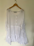 White Romy Gauze Cotton Oversized Shirt One Size