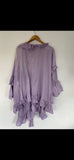 RitaNoTiara Lavender cotton silk voile ruffle 2 piece suit