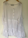 White Romy Gauze Cotton Oversized Shirt One Size