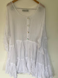 White Romy Gauze Cotton Oversized Shirt One Size