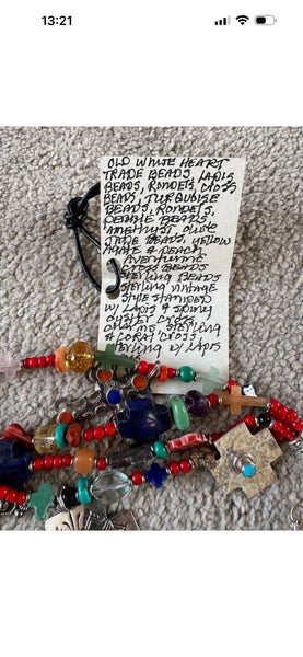 Kim Yubeta OOAK cross charm bracelet lapis spiny silver cert south western boho