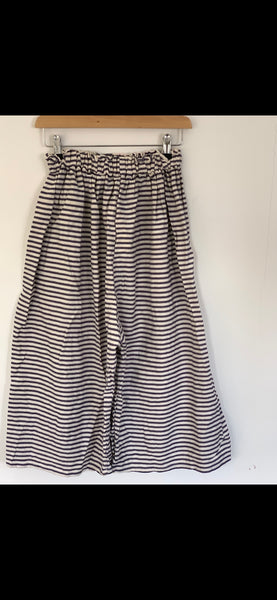 RitaNoTiara Blue stripe ticking big pocket pants