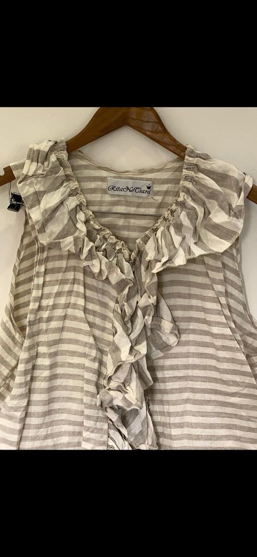 OOAK Linen stripe waistcoat