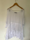 White Romy Gauze Cotton Oversized Shirt One Size