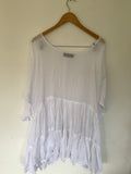White Romy Gauze Cotton Oversized Shirt One Size