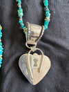 Deeta by Design large silver turquoise heart pendant