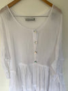 White Romy Gauze Cotton Oversized Shirt One Size