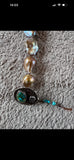 Edison Baroque pearl bracelet with turquoise  button.