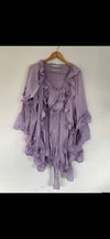 RitaNoTiara Lavender cotton silk voile ruffle 2 piece suit