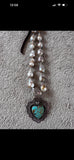 Deeta by Design baroque pearl necklace large turquoise with silver heart new