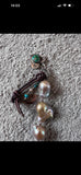 Edison Baroque pearl bracelet with turquoise  button.