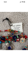 Kim Yubeta OOAK cross charm bracelet lapis spiny silver cert south western boho