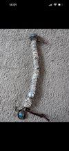 NEW antique white coin pearl and turquoise heart bracelet.