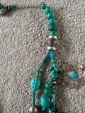 Kim Yubeta Turquoise Cross Charm Necklace