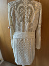 Karen Millen Beaded  blazer dress coat ivory pearl diamante UK 12 worn 1 ex con