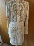 Karen Millen Beaded  blazer dress coat ivory pearl diamante UK 12 worn 1 ex con