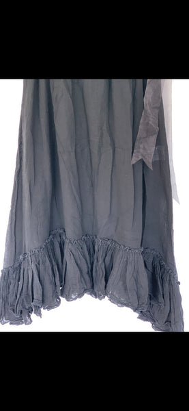 RitaNoTiara Black Cotton gauze asymmetric Maxi Skirt