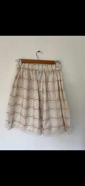 RitaNoTiara Cream vintage embroidery anglais Bermuda shorts OOAK
