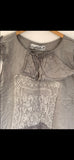 Pale Grey Vintage crochet sleeveless Top