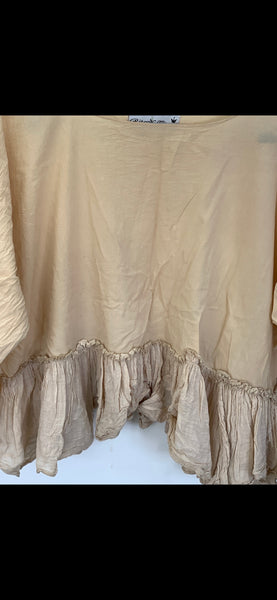 RitaNoTiara Cream voile frill  top longer
