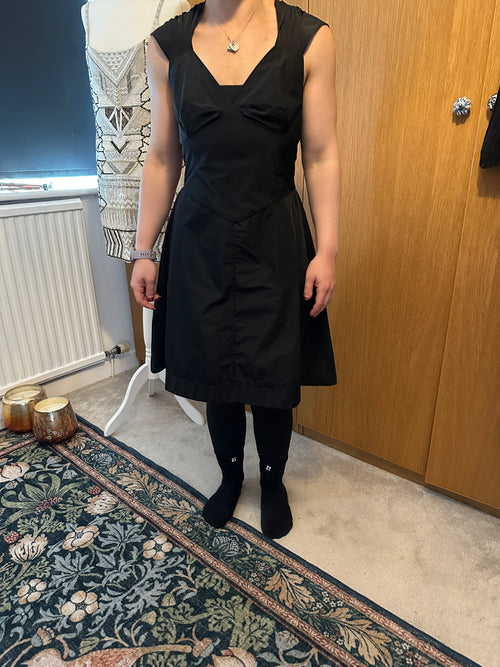 All Saints Bounty Dress small UK 10 12 EU 40 US 8 Black taffeta steampunk Gothic