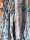 RitaNoTiara Teal cropped Eudora crochet patched pants