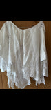 RitaNoTiara White linen artist calligraphy shirt
