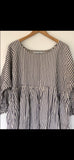 May Ticking blue Stripe  Cotton Dress One Size