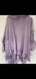 RitaNoTiara Lavender cotton silk voile ruffle 2 piece suit