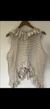 OOAK Linen stripe waistcoat