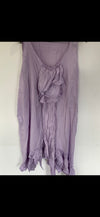 RitaNoTiara Lavender cotton silk voile ruffle 2 piece suit