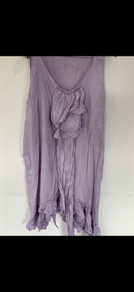 RitaNoTiara Lavender cotton silk voile ruffle 2 piece suit
