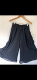 RitaNoTiara black gauze cotton wide leg big pocket pants