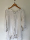 Saffy White Linen Prairie Top One Size
