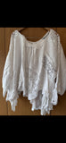 RitaNoTiara White linen artist calligraphy shirt