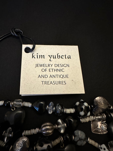 Kim Yubeta Onyx Four Strand Charm Bracelet