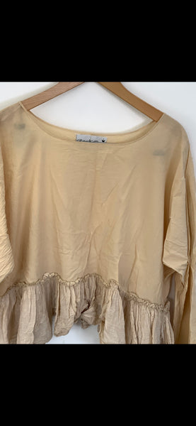 RitaNoTiara Cream voile frill  top longer
