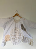 RitaNoTiara White Cotton Artist Calligraphy Shirt