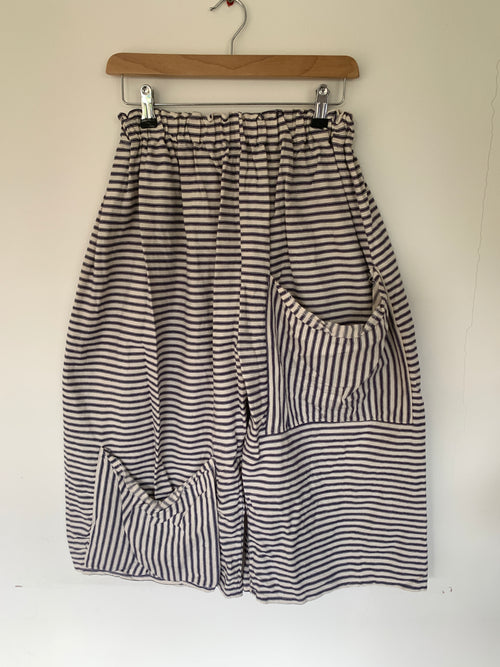 RitaNoTiara Striped Pirate Big Pocket Pants Cropped