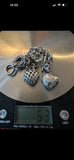 Silver hallmarked heart charm bracelet