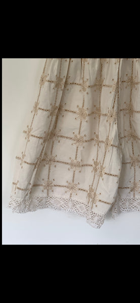 RitaNoTiara Cream vintage embroidery anglais Bermuda shorts OOAK