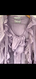 RitaNoTiara Lavender cotton silk voile ruffle 2 piece suit