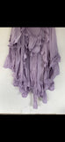 RitaNoTiara Lavender cotton silk voile ruffle 2 piece suit
