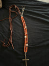 Spiny Oyster long copper Cross Necklace