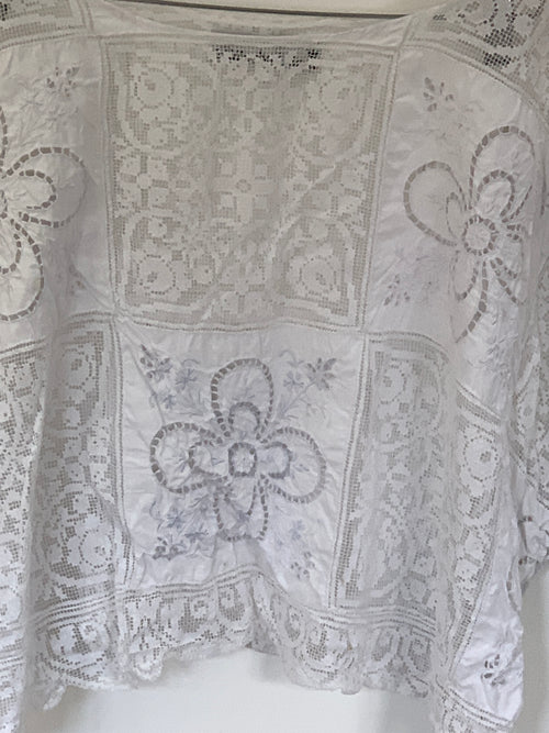 Ready to Ship RitaNoTiara OOAK Antique Lace Top Shirt  F/S